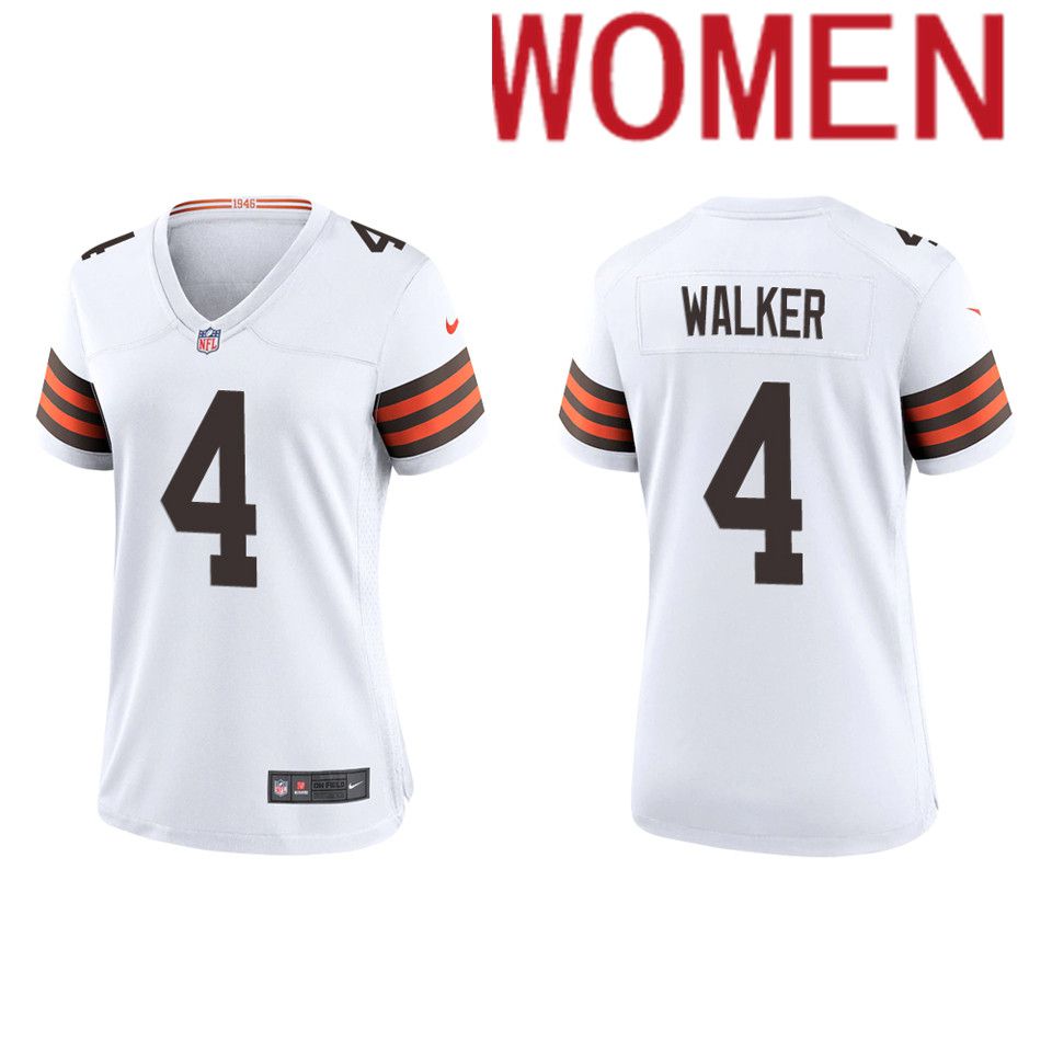 Women Cleveland Browns 4 Anthony Walker Nike White Game Player NFL Jersey